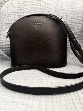 Kate Spade Sylvia Dome Crossbody Black Leather